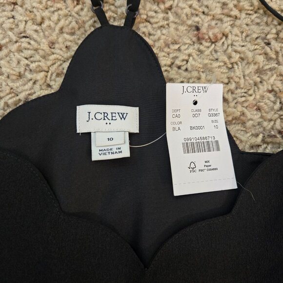 J Crew Black Tank Blouse Women's Size 10 Adjustable Strap NWT - Picture 3 of 8